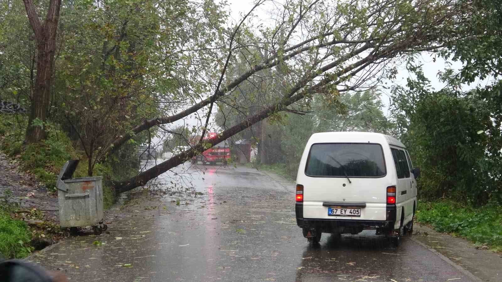 Zonguldak’ta fırtına ve yağmur hayatı olumsuz etkiledi