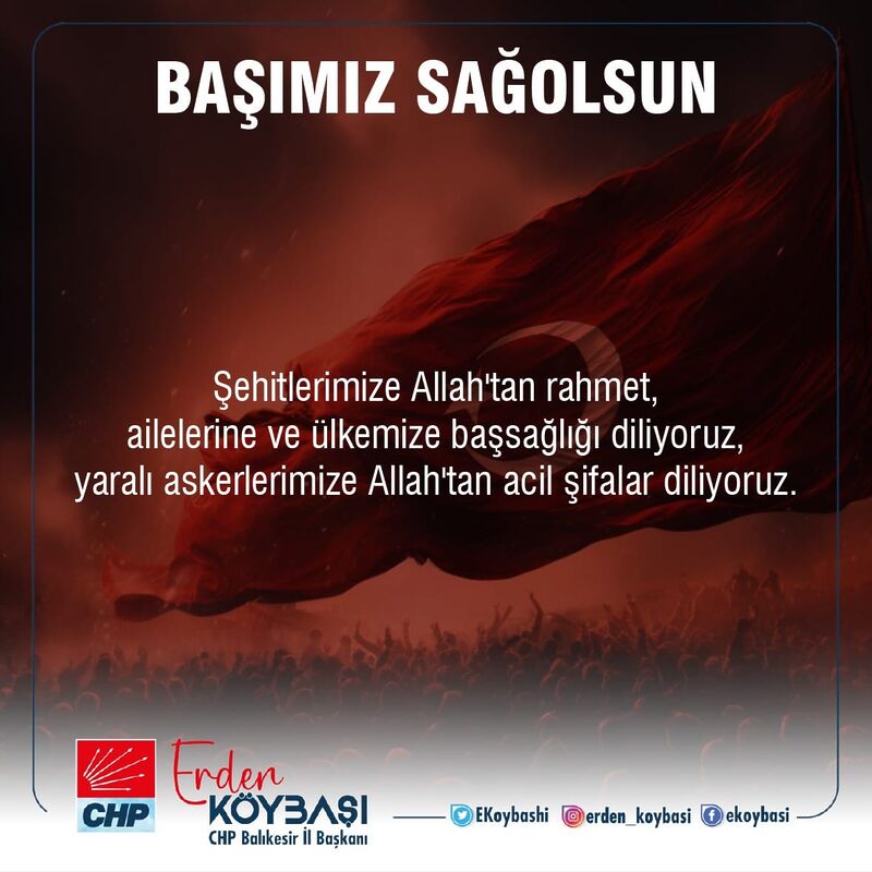 KÖYBAŞI’DAN TAZİYE MESAJI