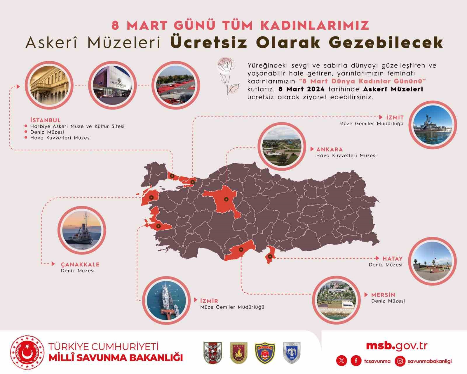 8 Mart’ta askeri müzeler kadınlara ücretsiz olacak