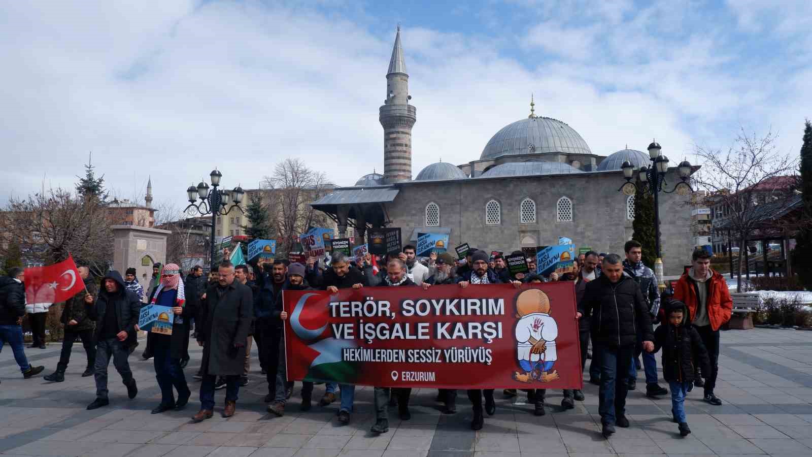 Erzurum’dan Filistin’e destek yürüyüşü