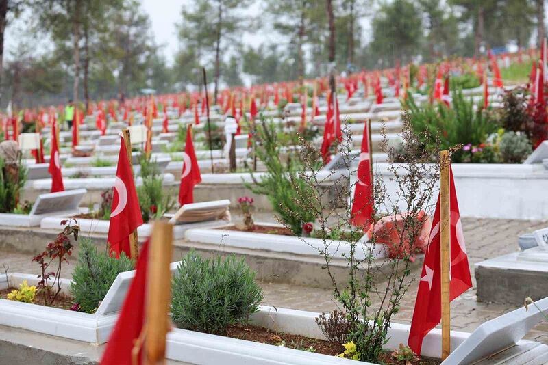 Depremin merkezi Kahramanmaraş’ta mezarlıkta buruk bayramlaşma