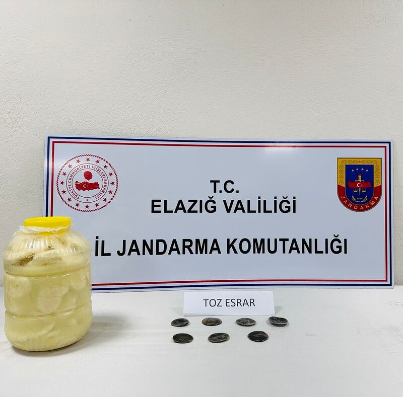 Elazığ’da peynir bidonu içerisinde uyuşturucu madde ele geçirildi