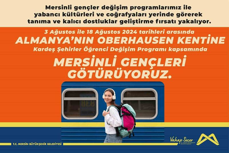 Mersin Büyükşehir Belediyesi ’Kardeş Şehir Programı’ ile gençleri Almanya’ya götürüyor