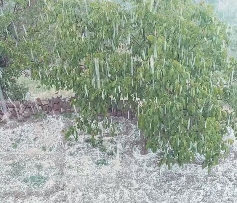 Meteorolojinin uyardığı Çankırı’da dolu yağışı etkili oldu