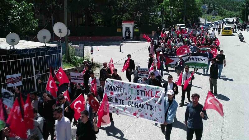 AMASYA’DA ÜNİVERSİTE ÖĞRENCİLERİ, İSRAİL'İN