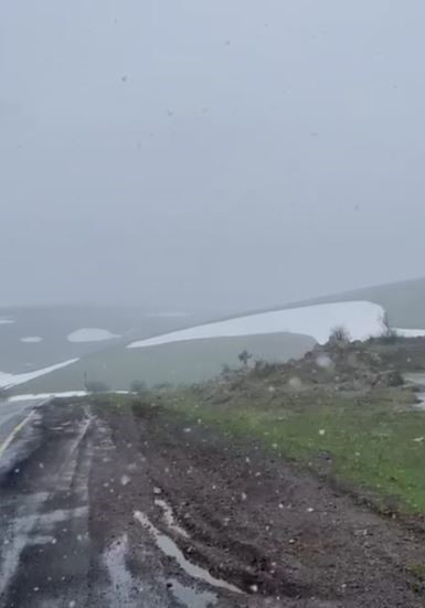 Ardahan’ın yüksek kesimlerinde kar ve sis etkili oldu