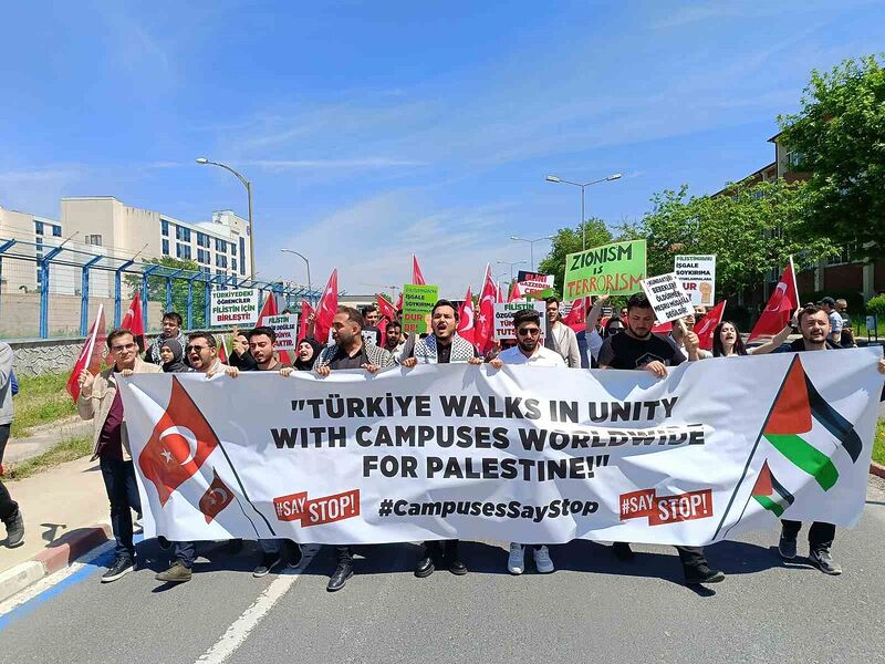 Edirne’de üniversite öğrencilerinden Filistin’e destek gösterisi