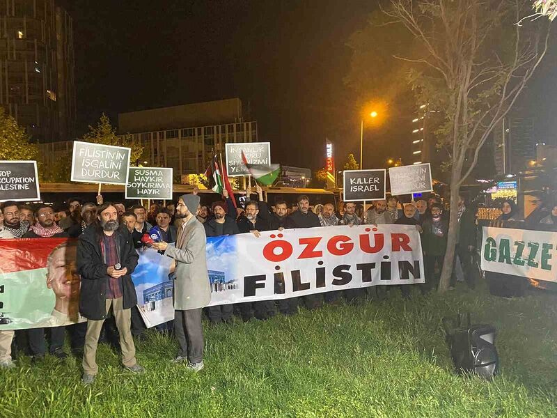 Filistin Dayanışma Platformu, İsrail’in Refah’ta başlattığı saldırıyı Ankara’da protesto etti