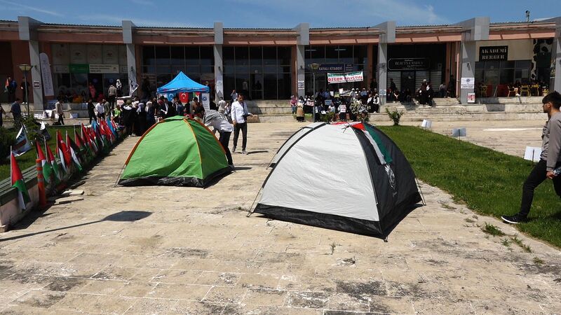 KIRKLARELİ'DE ÜNİVERSİTE ÖĞRENCİLERİ, İSRAİL'İN