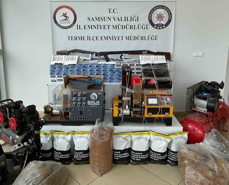 Samsun’da 76 bin 520 adet makaron ve 53,5 kilo tütün ele geçirildi