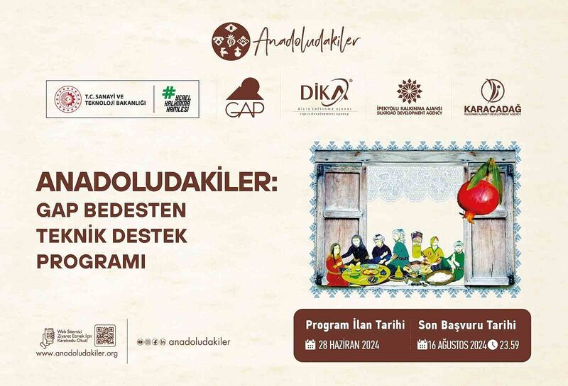 ’Anadoludakiler: GAP Bedesten Teknik Destek Programı’ başvuruları başladı