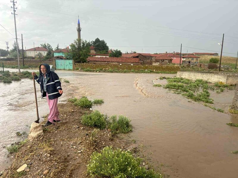 Aşırı yağış köyde su baskınına neden oldu