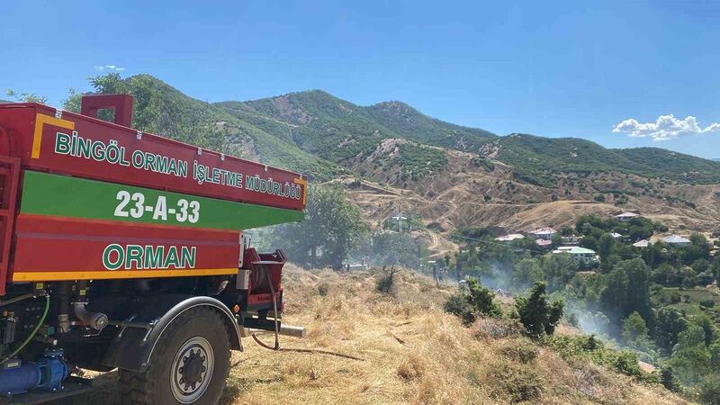 Bingöl’de kırsal alanda çıkan yangın ormana sıçramadan söndürüldü