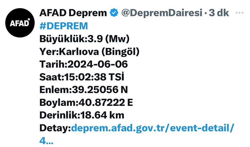 Bingöl’de korkutan deprem