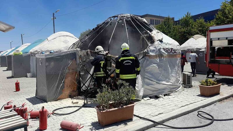 KAHRAMANMARAŞ’TA ÇADIRDA ÇIKAN YANGIN,