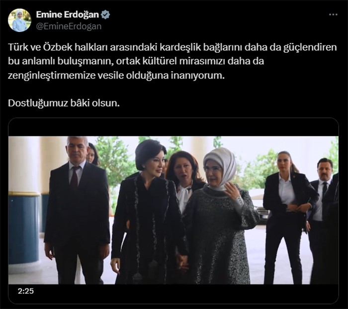 EMİNE ERDOĞAN, ÖZBEKİSTAN CUMHURBAŞKANI