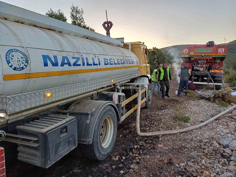 Nazilli Belediyesi’nden Kuşadası’ndaki yangının söndürme çalışmalarına destek