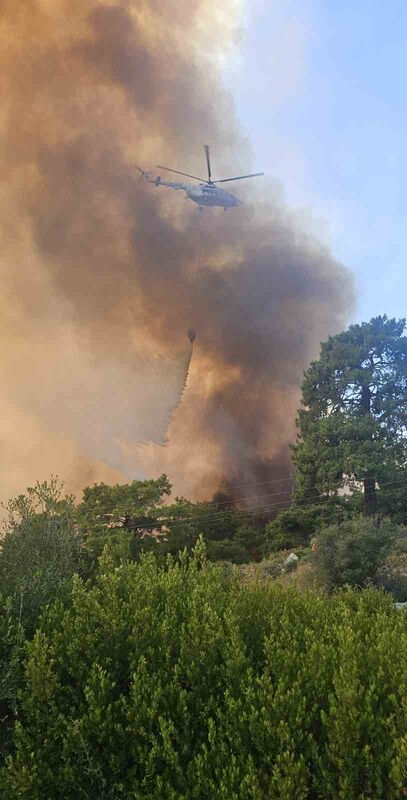 Antalya’da orman yangınına havadan ve karadan müdahale