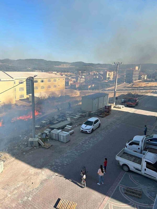 Ayvacık’ta otluk alanda çıkan yangın korkuttu