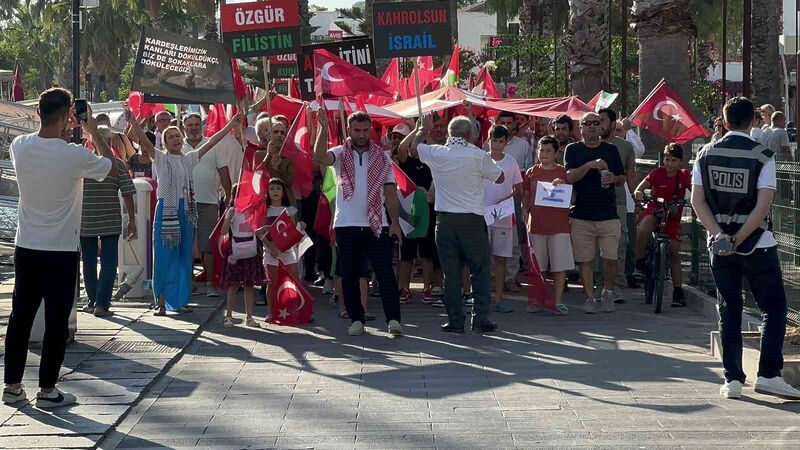 Bodrum’da Gazze’ye destek yürüyüşü düzenlendi