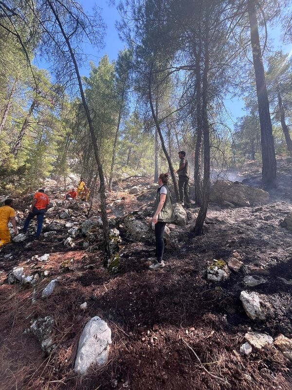 Burdur’da yıldırım düşmesiyle çıkan orman yangını ekiplerin hızlı müdahalesi ile söndürüldü