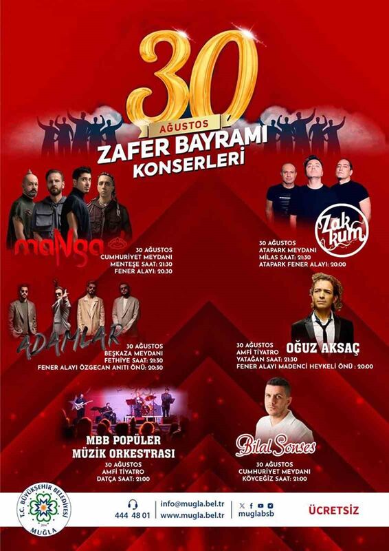 Büyükşehir Belediyesi Zafer Bayramı’nı konserlerle kutlayacak