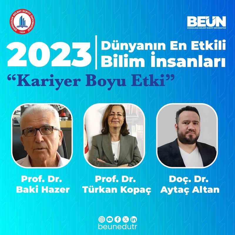 ZONGULDAK BÜLENT ECEVİT ÜNİVERSİTESİNDEN 9 AKADEMİSYEN, ELSEVİER VE STANFORD ÜNİVERSİTESİ