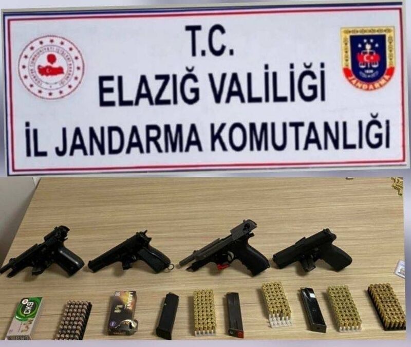 Elazığ’da  4 adet ruhsatız tabanca ele geçirildi