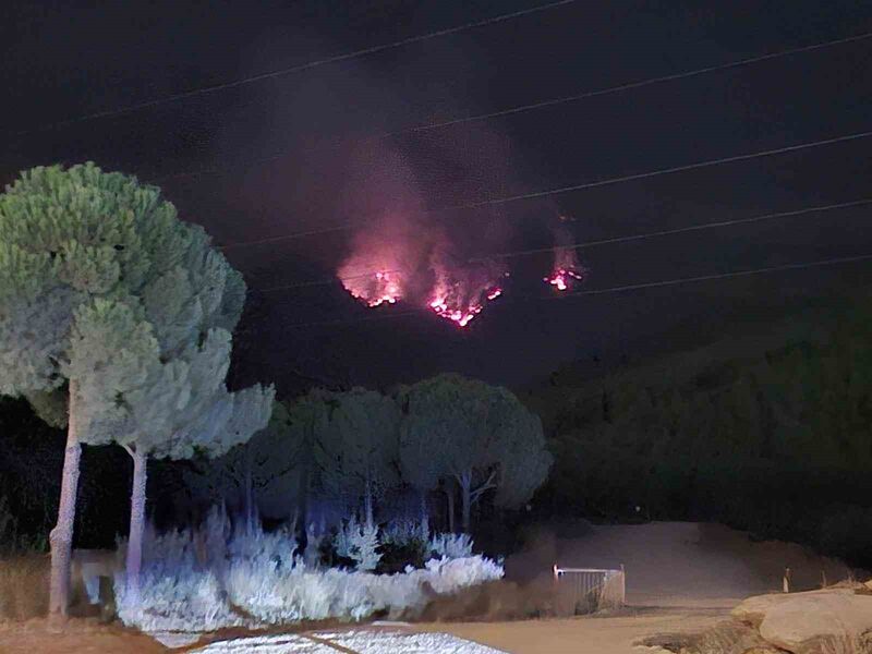 Denizli’deki yangın havadan görüntülendi