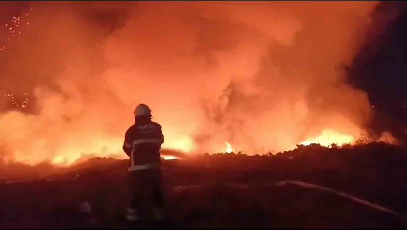 HATAY'DA ARAZİDE ÇIKAN YANGIN,