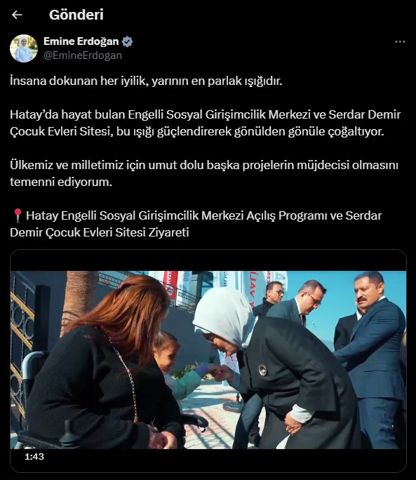 EMİNE ERDOĞAN, HATAY'DA ZİYARET