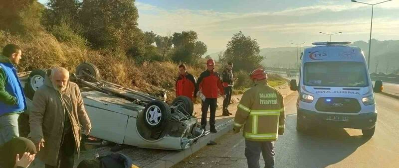 Balıkesir’in Bandırma ilçesinde Liman yolu üzerinde meydana gelen trafik kazasında,