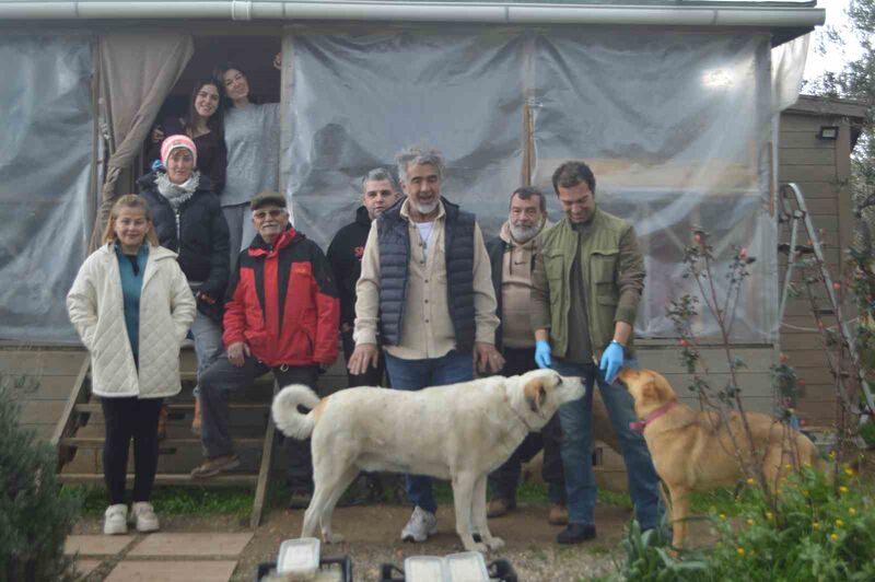 Balıkesir’in Ayvalık ilçesinde; sokaklarda aç kalan sokak hayvanları için bir