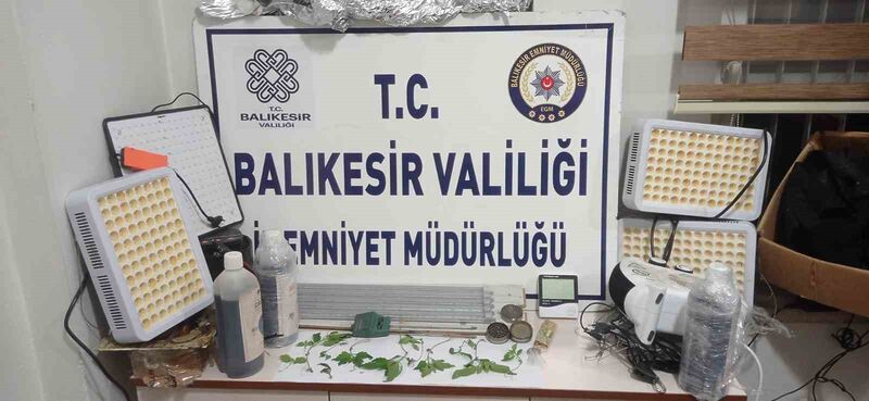 Balıkesir’in Susurluk ilçesinde, bir adrese yapılan baskında uyuşturucu madde yetiştirildiği