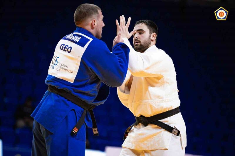 Karadağ’da düzenlenen Büyükler Avrupa Judo Kupası’nda +100 kiloda mücadele eden