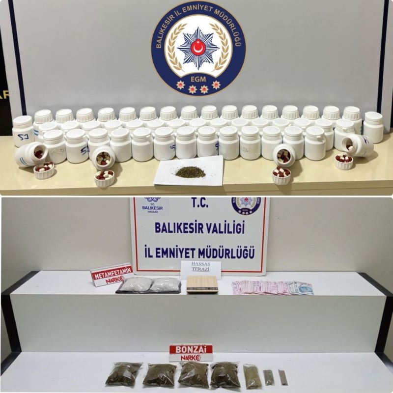Balıkesir İl Emniyet Müdürlüğüne bağlı Narkotik Suçlarla Mücadele ekipleri tarafından