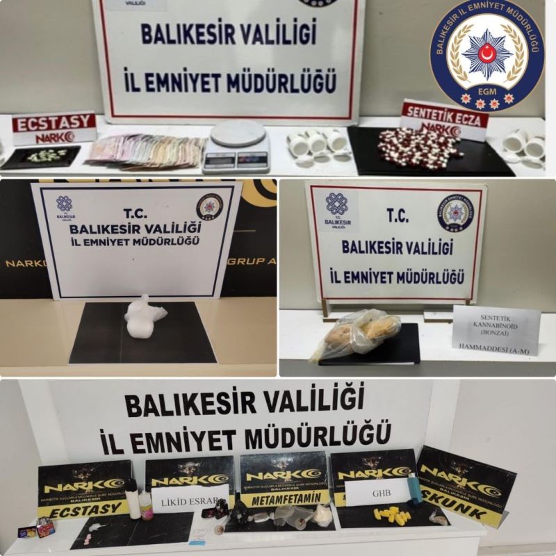 Balıkesir’in Edremit ilçesinde polis ekiplerince düzenlenen iki ayrı operasyonda çok