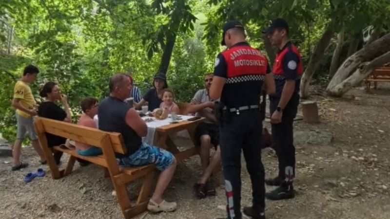 Balıkesir İl Jandarma Komutanlığı ekiplerince Edremit ilçesi Kazdağları bölgesinde yangın
