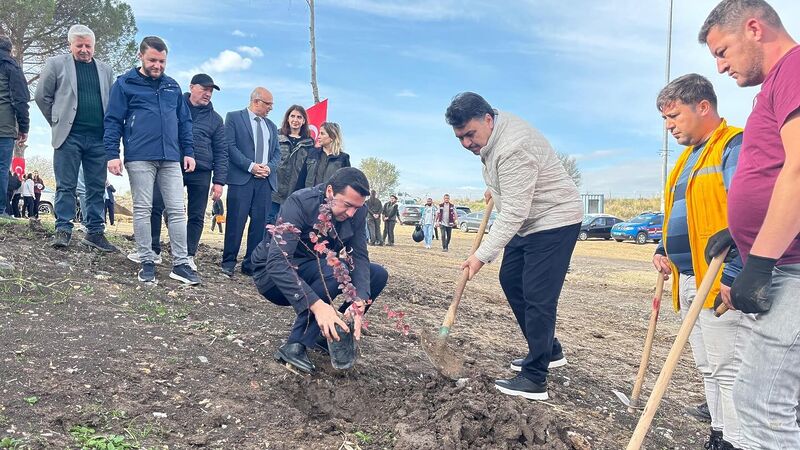 Havran’da 11 Kasım Milli Ağaçlandırma Günü’nde yoğun yağış nedeniyle ertelenen