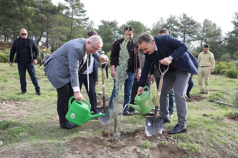 Balıkesir’in Edremit ilçesinde, 11 Kasım Milli Ağaçlandırma Günü’nde olumsuz hava