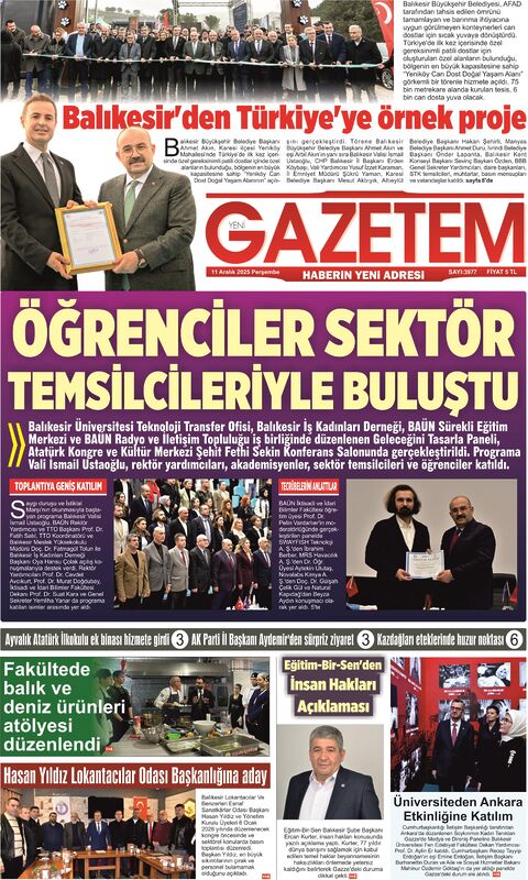 11 Aralik 2025 Yeni Gazetem - Yeni Gazetem: Son dakika haberler, siyaset, magazin, spor, ekonomi,sağlık