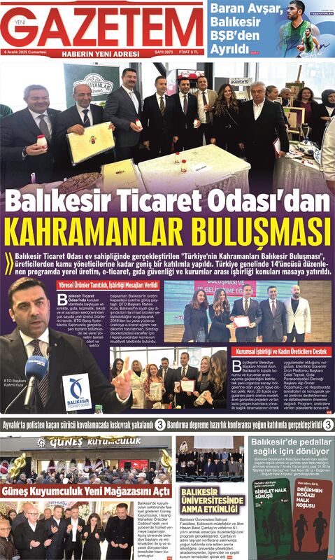 6 Aralik 2025 Yeni Gazetem - Yeni Gazetem: Son dakika haberler, siyaset, magazin, spor, ekonomi,sağlık