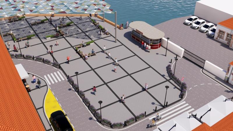 Ayvalık Belediye Başkanı Mesut Ergin, Ayvalık’ın denize açılan yeni meydanı,