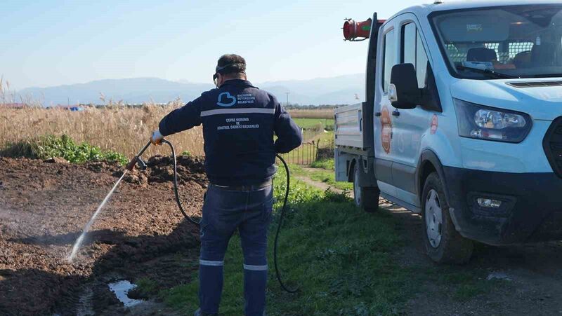 Balıkesir Büyükşehir Belediyesi tarafından haşereyle mücadele kapsamında 20 ilçede kış