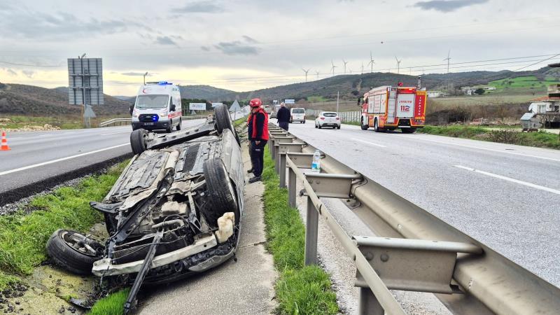 Balıkesir-Bursa Kara Yolu’nun Susurluk geçişinde meydana gelen trafik kazasında, kontrolden