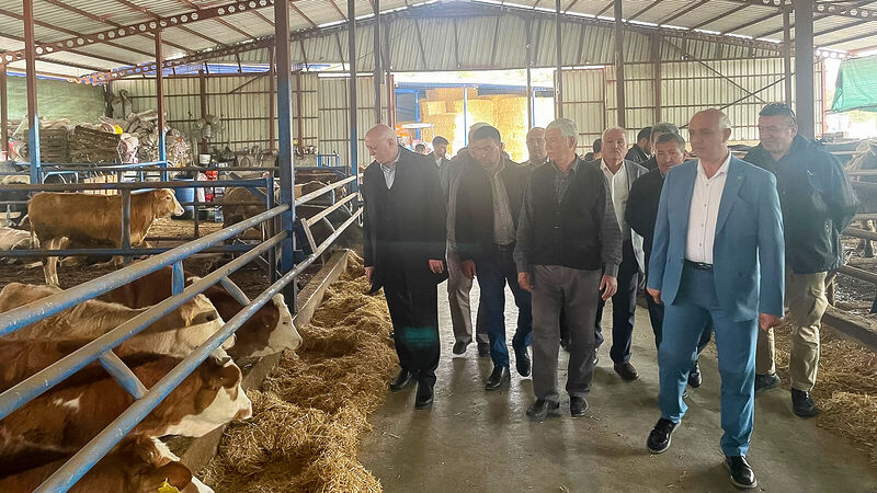 TZOB Genel Başkanı Şemsi Bayraktar, Balıkesir Altıeylül'de hayvancılık tesislerini ziyaret
