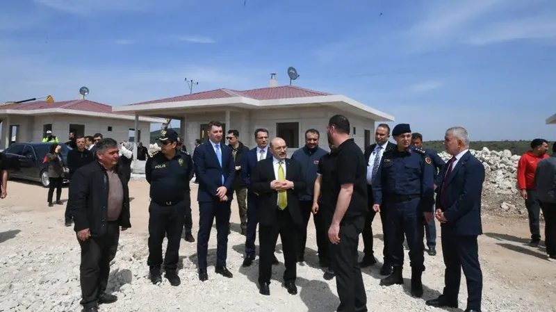 Balıkesir Valisi İsmail Ustaoğlu, Sındırgı'da depremzede vatandaşlar için inşa edilen