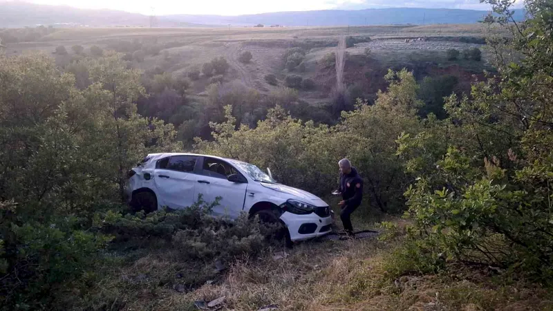 Bingöl'ün Genç ilçesinde meydana gelen trafik kazasında kontrolden çıkan otomobil