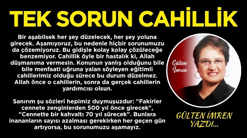 Bir aşabilsek her şey düzelecek, her şey yoluna girecek. Aşamıyoruz,
