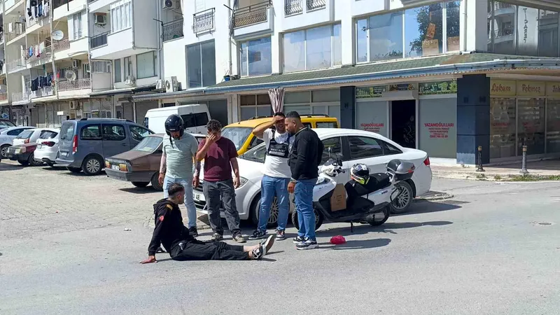 Antalya'nın Manavgat ilçesinde bir motosiklet sürücüsü, aniden önüne çıkan bisikletli